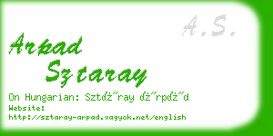 arpad sztaray business card